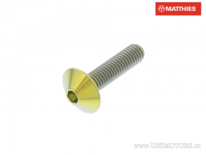 Tornillo de tapa de perno Pro Bolt M5 x 0.80 x 20 mm titanio dorado - JM