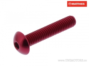 Tornillo de tapa de perno Pro Bolt M6 x 1.00 x 30 mm aluminio rojo - JM