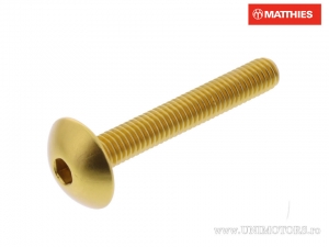 Tornillo de tapa de perno Pro Bolt M6 x 1.00 x 40 mm de aluminio dorado - JM