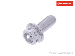 Tornillo de tapa hexagonal Pro Bolt M5 x 0.80 x 12 mm de aluminio Racing plateado - JM