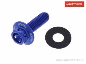 Tornillo de tapa hexagonal Pro Bolt M5 x 0.80 x 16 mm aluminio Racing azul - JM