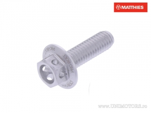 Tornillo de tapa hexagonal Pro Bolt M5 x 0.80 x 16 mm aluminio Racing plateado - JM