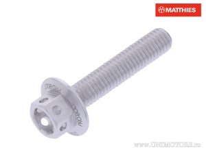 Tornillo de tapa hexagonal Pro Bolt M5 x 0.80 x 25 mm de aluminio Racing plateado - JM
