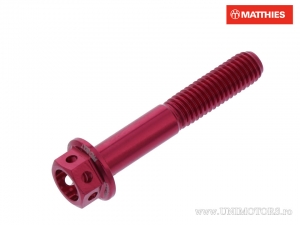 Tornillo de tapa hexagonal Pro Bolt M5 x 0.80 x 30 mm de aluminio Racing rojo - JM
