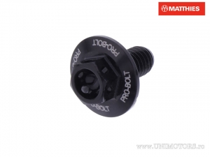 Tornillo de tapa hexagonal Pro Bolt M6 x 1.00 x 12 mm Aluminio Racing Negro - JM