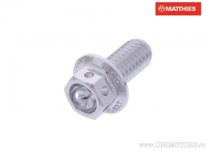 Tornillo de tapa hexagonal Pro Bolt M6 x 1.00 x 12 mm de aluminio Racing plateado - JM