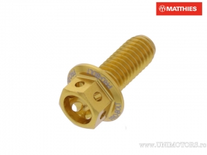 Tornillo de tapa hexagonal Pro Bolt M6 x 1.00 x 15 mm Aluminio Racing dorado - JM