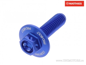 Tornillo de tapa hexagonal Pro Bolt M6 x 1.00 x 20 mm de aluminio Racing azul - JM