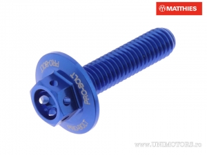 Tornillo de tapa hexagonal Pro Bolt M6 x 1.00 x 25 mm Aluminio Carreras Azul - JM