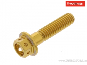 Tornillo de tapa hexagonal Pro Bolt M6 x 1.00 x 25 mm aluminio Racing dorado - JM