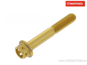 Tornillo de tapa hexagonal Pro Bolt M6 x 1.00 x 40 mm aluminio Racing dorado - JM