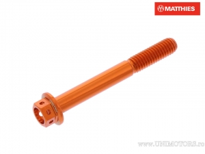 Tornillo de tapa hexagonal Pro Bolt M6 x 1.00 x 50 mm de aluminio Racing naranja - JM