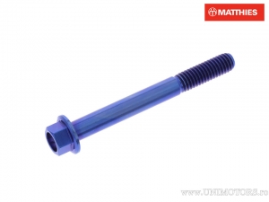 Tornillo de tapa hexagonal Pro Bolt M6 x 1.00 x 55 mm titanio azul - JM