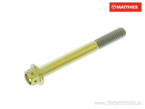 Tornillo de tapa hexagonal Pro Bolt M6 x 1.00 x 55 mm titanio Racing dorado - JM