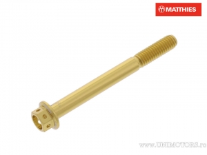 Tornillo de tapa hexagonal Pro Bolt M6 x 1.00 x 60 mm de aluminio Racing dorado - JM