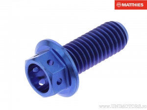 Tornillo de tapa hexagonal Pro Bolt M8 x 1.25 x 20 mm titanio Racing azul - JM