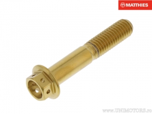 Tornillo de tapa hexagonal Pro Bolt M8 x 1.25 x 45 mm de acero inoxidable A4 Racing dorado - JM