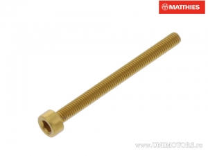 Tornillo de tapa redonda Pro Bolt M3 x 0.50 x 35 mm de aluminio dorado - JM
