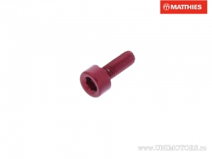 Tornillo de tapa redonda Pro Bolt M3 x 0.50 x 8 mm aluminio rojo - JM
