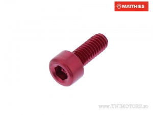 Tornillo de tapa redonda Pro Bolt M4 x 0.70 x 10 mm aluminio rojo - JM