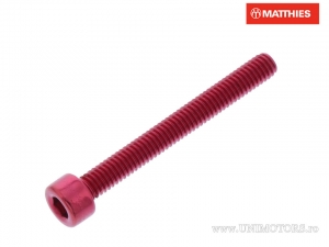 Tornillo de tapa redonda Pro Bolt M4 x 0.70 x 35 mm de aluminio rojo - JM