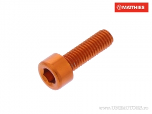 Tornillo de tapa redonda Pro Bolt M5 x 0.80 x 16 mm aluminio naranja - JM