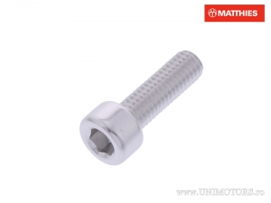 Tornillo de tapa redonda Pro Bolt M5 x 0.80 x 16 mm aluminio plateado - JM