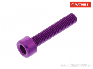 Tornillo de tapa redonda Pro Bolt M5 x 0.80 x 25 mm aluminio violeta - JM