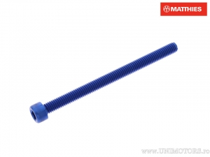 Tornillo de tapa redonda Pro Bolt M6 x 1.00 x 80 mm aluminio azul - JM