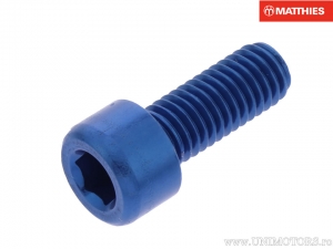 Tornillo de tapa redonda Pro Bolt M8 x 1.25 x 20 mm aluminio azul - JM