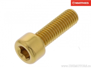 Tornillo de tapa redonda Pro Bolt M8 x 1.25 x 25 mm de aluminio dorado - JM