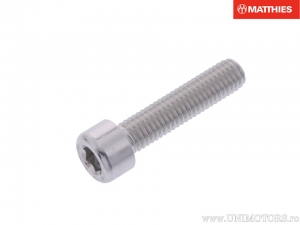 Tornillo de tapa redonda Pro Bolt M8 x 1.25 x 35 mm aluminio plateado - JM