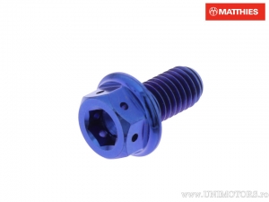 Tornillo hexagonal doble Pro Bolt M6 x 1.00 x 12 mm titanio Racing azul - JM