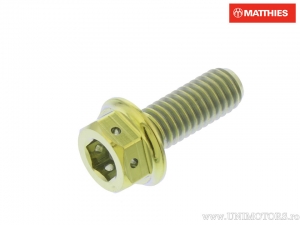 Tornillo hexagonal doble Pro Bolt M6 x 1.00 x 16 mm titan Racing dorado - JM