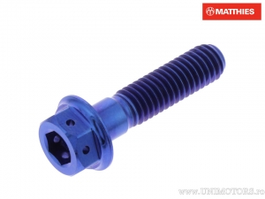 Tornillo hexagonal doble Pro Bolt M6 x 1.00 x 25 mm titan Racing azul - JM