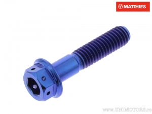 Tornillo hexagonal doble Pro Bolt M6 x 1.00 x 28 mm titan Racing azul - JM