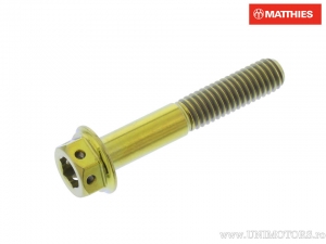 Tornillo hexagonal doble Pro Bolt M6 x 1.00 x 35 mm titanio Racing dorado - JM