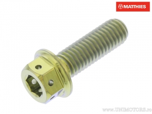 Tornillo hexagonal dual Pro Bolt M8 x 1.25 x 25 mm titan Racing dorado - JM