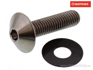 Tornillo tapa abombada Pro Bolt M5 x 0.80 x 20 mm titanio gri - JM