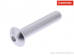 Tornillo tapa cúpula Pro Bolt M8 x 1.25 x 40 mm aluminio plata - JM