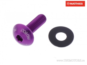 Tornillo tapa Pro Bolt M5 x 0.80 x 16 mm aluminio violeta - JM