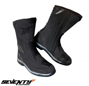 Touring Motorcycle Boots Unisex Seventy Model SD-BT13 Color: Black - Black, Size 36