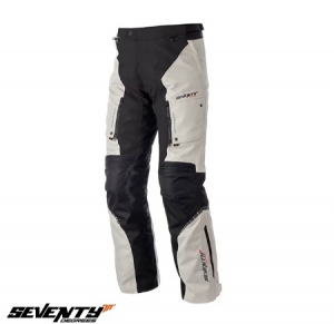 Touring Motorcycle Pants Unisex Seventy Spring/Winter Model SD-PT1 Color: Black/Grey - Black/Grey, S