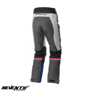 Touring Motorcycle Pants Unisex Seventy Spring/Winter Model SD-PT3 Color: Grey/Red/Blue - Grey/Red/Blue, XXS