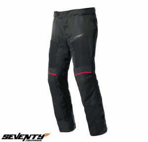 Touring Motorcycle Pants Unisex Seventy Vara Model SD-PT22 Color: Black - Black, M