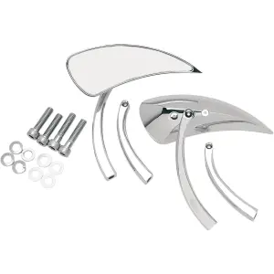 Tranen-vormige spiegels - Chroom, Zilver - 06400082