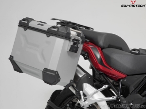 TRAX ADV L/M Aluminum Silver Sidecase Set and PRO Racks - 82.0L - Benelli TRK 502 X ('18-) - SW-Motech