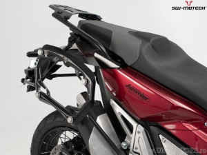 TRAX ADV M aluminum side case set (sidecase) silver color and PRO mounts - 74.0L - Honda X-ADV ('16-'20) - SW-Motech