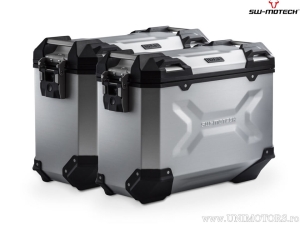 TRAX ADV M aluminum side case set, silver, with PRO mounts - 74.0L - Triumph Tiger1200/Explorer ('11-) - SW-Motech