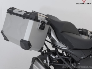 TRAX ADV M aluminum side case set, silver, with PRO mounts - 74.0L - Triumph Tiger1200/Explorer ('11-) - SW-Motech